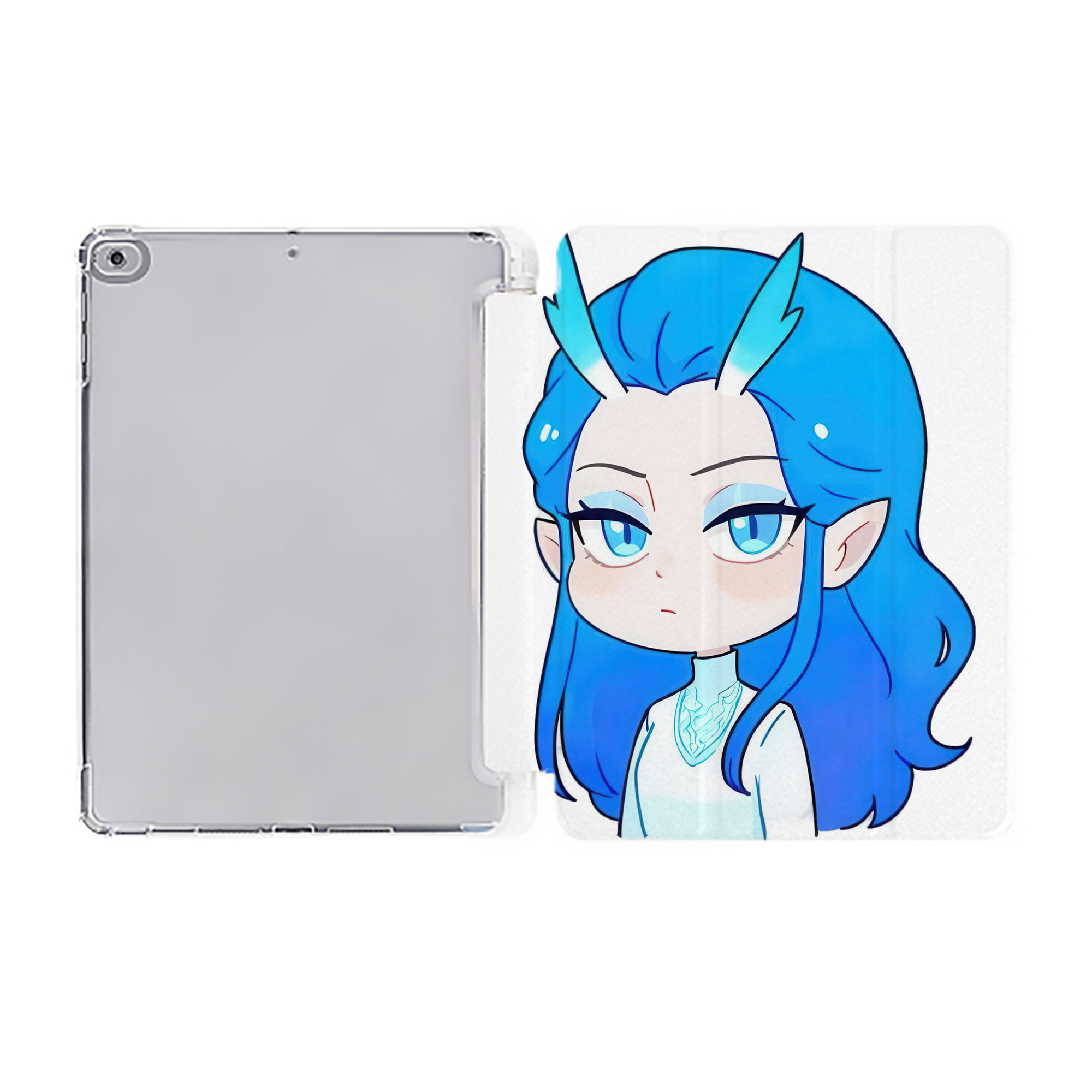 （画像用） Ne Zha 2 ナタ 魔童の大暴れ IPad ケース ペン収納付き 三つ折りスタンド PUレザー×シリコン 対応機種9.5/10.5/10.9インチ